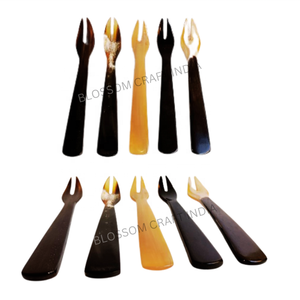 Juego de cuchara de tenedor de cuerno de búfalo hecho a mano de primera calidad, cuchara vikinga de desierto de cuerno de buey Natural, cubiertos de desierto personalizados para cena fina - Product Image 6