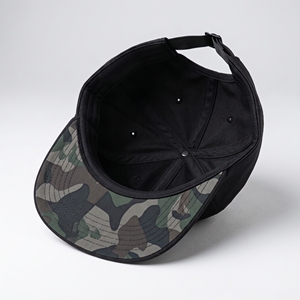 Gorra de Campamento de Nailon Negra con Visera Inferior de Camuflaje, Ajustable, de 5 Paneles, para Deportes al Aire Libre, con Logotipo Personalizado, Estilo Urbano - Product Image 6
