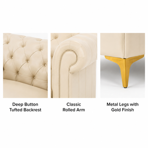 Sillón de Cuero Genuino con Mechones y Patas Metálicas, Silla Tradicional de Descanso para Sala de Estar, Sofá de Cuero, Sillón de Cuero - Product Image 4