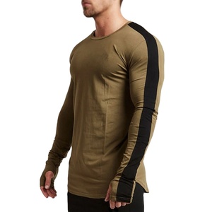 Nueva camiseta personalizada de poliéster 100% para hombre, camisetas de manga larga con cuello redondo de poliéster de secado rápido, camisetas de cuello redondo para hombre con manga larga - Product Image 1