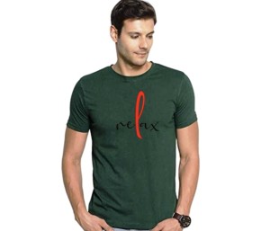 เสื้อยืดแขนสั้นสีแดงสำหรับผู้ชาย พิมพ์ลายแบบสบายๆ คอกลม ผ้าเจอร์ซีย์คอตตอน ทรงปกติ - Product Image 6