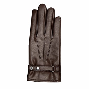 Gants de conduite pour homme en cuir de cerf véritable, unis, à doigts complets, compatibles écran tactile, non doublés, pour l'hiver, la voiture et la moto - Product Image 5