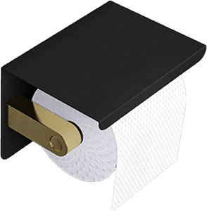 Support mural moderne en métal pour rouleau de papier toilette, support de téléphone et étagère porte-serviettes – Accessoires - Product Image 2