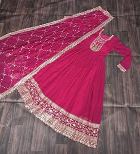 Latest women Wedding Wear Heavy <b>Sequins</b> Embroidery work Anarkali gowns Collections for Women <b>Plus</b> <b>Size</b> Indian Pakistani Gowns - Product Image 5