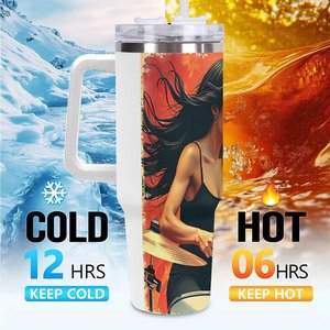 40oz <b>Large</b> Stainless Steel Tumbler With Straw For Outdoor Activities - Product Image 6