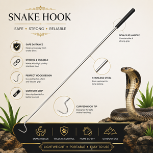 Mini Gancho Plegable para Serpientes, Herramienta Telescópica de Acero Inoxidable para Manipulación de Reptiles, de 20cm a 90cm, Portátil, Negro - Product Image 4
