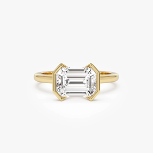 แหวนหมั้นเพชรทรงมรกต 2 กะรัต ทองคำแท้ 14K ดีไซน์คลาสสิก ประดับเพชรหรูหรา - Product Image 4
