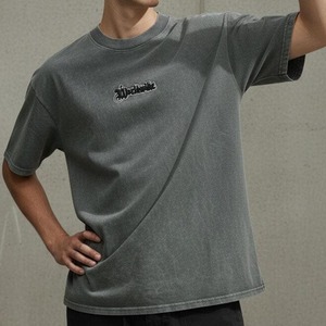 Camiseta Vintage con Logotipo Personalizado, Lavada con Ácido, Estilo Desgastado, Talla Grande, 100% Algodón Pesado para Hombre - Product Image 2