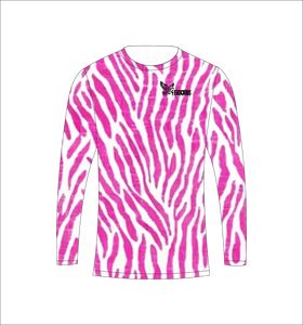 เสื้อกีฬาแขนยาวพิมพ์ลายม้าลายสีชมพู เสื้อยืดออกกำลังกายระบายอากาศได้ดี - Product Image 5