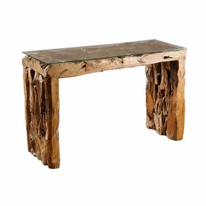 TEAK CONSOLE <b>TABLE</b> TEAK ROOT LEGS - Product Image 2