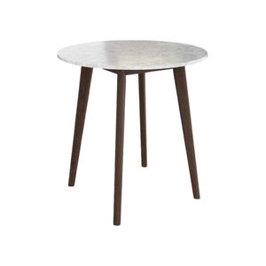 Table d'appoint réglable et flexible, style moderne et minimaliste, en bois massif et papier imitation marbre, stable, pour la maison et la cuisine - Product Image 2