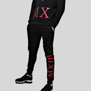Conjunto Deportivo con Capucha Negra y Logotipo MX, Sudadera y Pantalones Largos, Corte Regular, Ropa Casual de Otoño para Adultos - Product Image 6