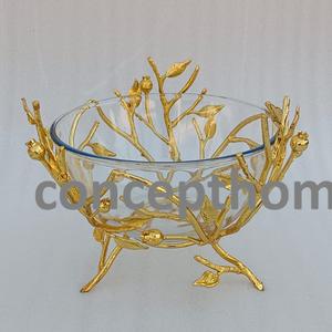 Bol à fruits en métal doré, design fantaisie en forme d'arbre, technique personnalisable, pour Noël et les fêtes, à usage décoratif, livraison gratuite - Product Image 2