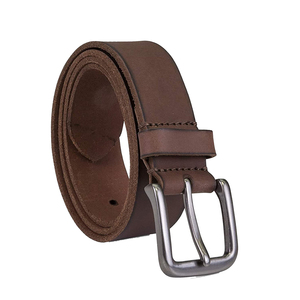 Cinturón de Cuero Genuino Marrón con Hebilla de Pin, Estilo Casual, Color Sólido, Duradero, de Piel de Vaca, con Hebilla Rectangular Plateada, en Venta - Product Image 4
