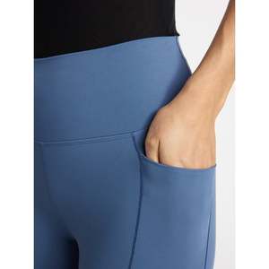 OEM Top Selling Summer Knitted Nude Feeling High Waisted Tight Hip-Lifting Slimming Sport Pants Fitness Women's Capri Leggings - Product Image 5