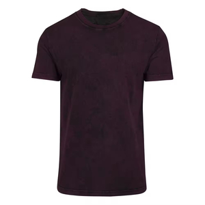 Camiseta de algodón teñida para hombre, de corte holgado, manga corta, cuello redondo, color liso, estilo casual, de punto. - Product Image 6