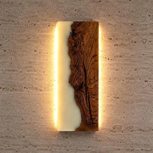 Applique murale en bois minimaliste, forme rectangulaire, décoration intérieure moderne, luminaire pour salon - Product Image 5