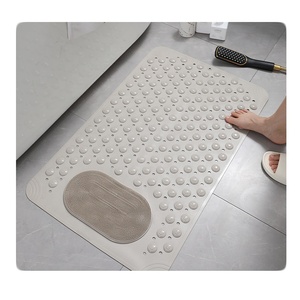 Alfombra de Ducha Moderna Beige de 31.5*19.6 Pulgadas, Lavable a Máquina, de Vinilo, Resistente al Agua y Antideslizante - Product Image 2