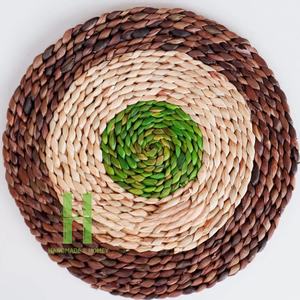 Manteles individuales bohemios naturales tejidos a mano, jacinto de agua marrón y algas marinas coloridas, logotipo personalizable de la fábrica de Vietnam - Product Image 2