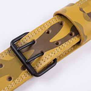 Ceintures d'entraînement Premium pour musculation, à double boucle, camouflage, 13 mm, soutien lombaire, unisexe, en cuir, pour haltérophilie - Product Image 2