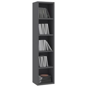 Gray 8.2\"x6.2\"x36.8\" Chipboard <b>CD</b> Cabinet Sleek <b>CD</b> <b>Racks</b> Storage Solution - Product Image 3