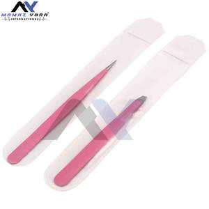 Pinzas para Pestañas con Puntas de Fibra, Color Rosa, Estuche para Extensiones de Pestañas, Pinzas para Pestañas de Acero Inoxidable, Juego de 2 Piezas - Product Image 4