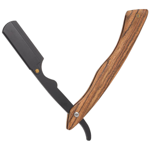 Professional Stainless Steel Straight Single Blade Barber Shaving <b>Razor</b> with Wooden Handle Face Shaving Tool for <b>Men</b> - Product Image 1