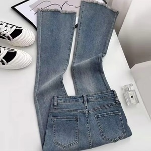 Women's Retro Flared Jeans High-Waisted Elastic Skinny Fit Straight Leg Breathable Denim Floor Flared Pants for Women - Product Image 6