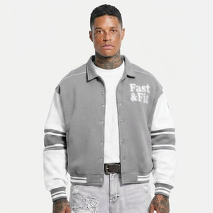 Custom Logo Breathable Custom Casual Baseball College Jacket for Men Windproof & Breathable <b>Black</b> Embroidery Winter Jacket - Product Image 3