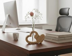Handcrafted Wooden Flower <b>Vase</b> Round Tabletop Floral Holder Natural Material <b>Decorative</b> <b>Vase</b> for Home Wedding Decor - Product Image 5