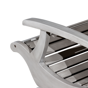 Sedia da giardino in eucalipto grigio argento - Product Image 6