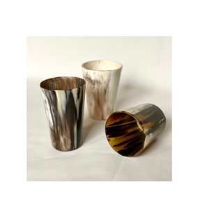 Design Natural Buffalo Black Horn Viking Drinking Horn Glasses Short Glass for customized size hot selling - Product Image 1
