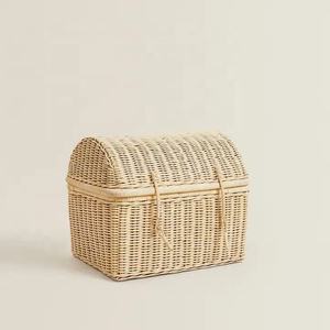 Handwoven Rattan Rectangular <b>Storage</b> <b>Box</b> with Lid Rustic Woven Keepsake <b>Box</b> <b>for</b> Home & Office Styling - Product Image 3