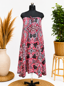 Women's Maxi Chiffon Skirt Natural <b>Elastic</b> Waist Paisley Print Vintage Style A-Line Loose Fit Lightweight Summer Casual <b>Dress</b> - Product Image 2
