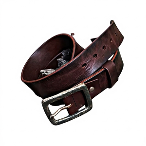 Cinturón de Cuero Vacuno 100% Duradero de Alta Calidad para Hombre, con Hebilla Cuadrada de Acero, Ecológico e Impermeable, Marca BS International, Gran Venta - Product Image 6