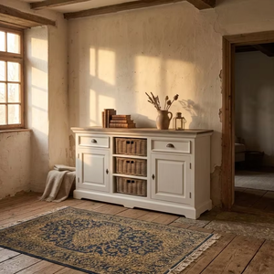 Cómoda Moala Dio de Madera Maciza con Acabado Rústico, Mueble de Almacenamiento para Dormitorio o Sala de Estar - Product Image 2