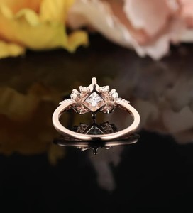 Princess Cut Moissanite 925 Sterling <b>Silver</b> Engagement Wedding Promise <b>Ring</b> Square <b>Solitaire</b> Minimalist Dainty Luxury Party - Product Image 4