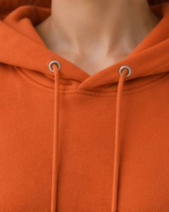 เสื้อฮู้ดดี้ผู้หญิงไซส์ใหญ่สีส้ม พิมพ์ลายกราฟิกตามสั่ง ผ้าฝ้ายฟลีซ เสื้อฮู้ดแบบสวมหัว สตรีทแวร์ลำลอง ทรงหลวมไหล่ตก - Product Image 5