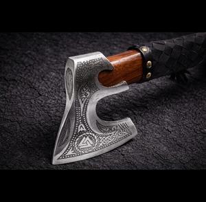 Hacha Vikinga Valhalla Forjada a Mano de la Mejor Calidad, Hacha de Caza Hecha a Mano con Grabado para Supervivencia, con Funda - Product Image 4