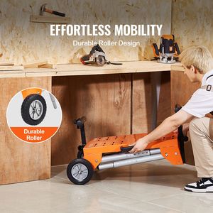 Supporto da banco per falegnameria con capacità di carico di 150 kg e supporto mobile pieghevole in acciaio per seghe a troncare - Altezza regolabile - Product Image 3
