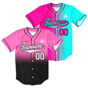 Maillot de baseball personnalisé bleu à rayures fines 2025 pour homme, uniforme d'équipe boutonné avec logo brodé, vente en gros - Product Image 5