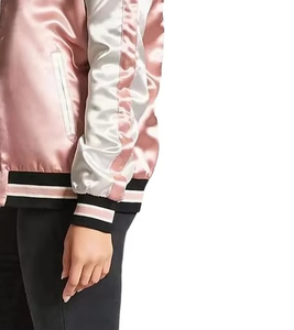 Blouson Teddy Femme Tendance et de Qualité Supérieure, Coupe-Vent en Satin, Grande Taille, Fermeture Éclair Décontractée, Manches Longues, Col Montant, Automne - Product Image 4