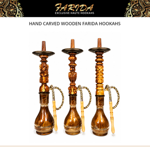 Cachimba de lujo de palisandro lacado y tallado a mano, estilo egipcio, para fumar, con vástago de latón y jarrón de cristal a juego. - Product Image 4