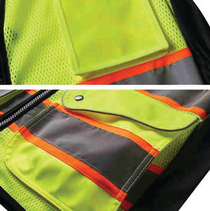 Chaleco Amarillo de Alta Visibilidad para Hombre, Impermeable, Transpirable, con Bolsillo Desmontable, para Guardias de Seguridad, Construcción Industrial - Product Image 5