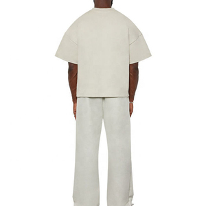 Camiseta Negra Oversize de Algodón 100% de 230 GSM para Hombre, Manga Corta, Corte Boxy, Estilo Jersey, Lisa - Product Image 3