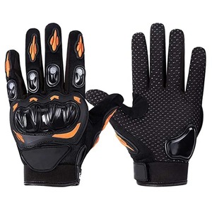 Gants de moto en cuir véritable, gants de course à doigts complets, protection anti-chute de la paume, fonction écran tactile, gants d'extérieur - Product Image 1