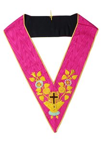 Conjunto de Mandil Masónico de Rito Escocés de 18 Grados Rose Croix con Collar de Cuero Ecológico Personalizado y Cadena de Joyas para el Pecho - Product Image 3