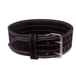 Cinturón de Cuero de Doble Hebilla para Levantamiento de Pesas, Negro, 10 mm, Soporte Lumbar, para Entrenamiento Pesado en el Gimnasio - Product Image 2