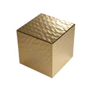Textured Gold <b>Cube</b> Shape Side <b>Table</b> For Living room Bedroom Home Furniture - Product Image 1