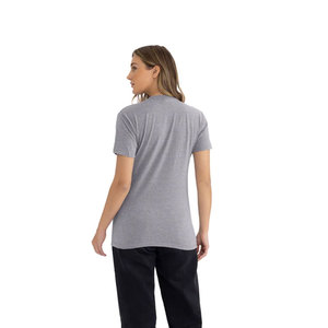 T-shirts classiques gris pour femmes, manches courtes, col rond, t-shirts pour homme, mélange de coton, t-shirts unis pour homme - Product Image 2